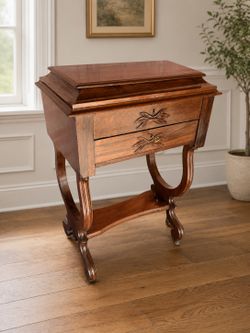 Antique side table beauty table solid wood drawer