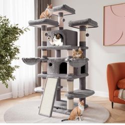 SHA CERLIN 68 Inches Multi-Level Large Cat Tree