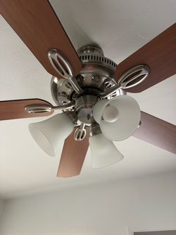 Ceiling Fans – Brushed Nickel w/ Reversible Wood Blades (48" to 52")