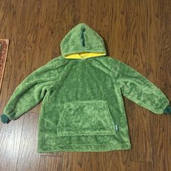 Dinosaur Huggle fleece hoodie and plush dinosaur in one - like new