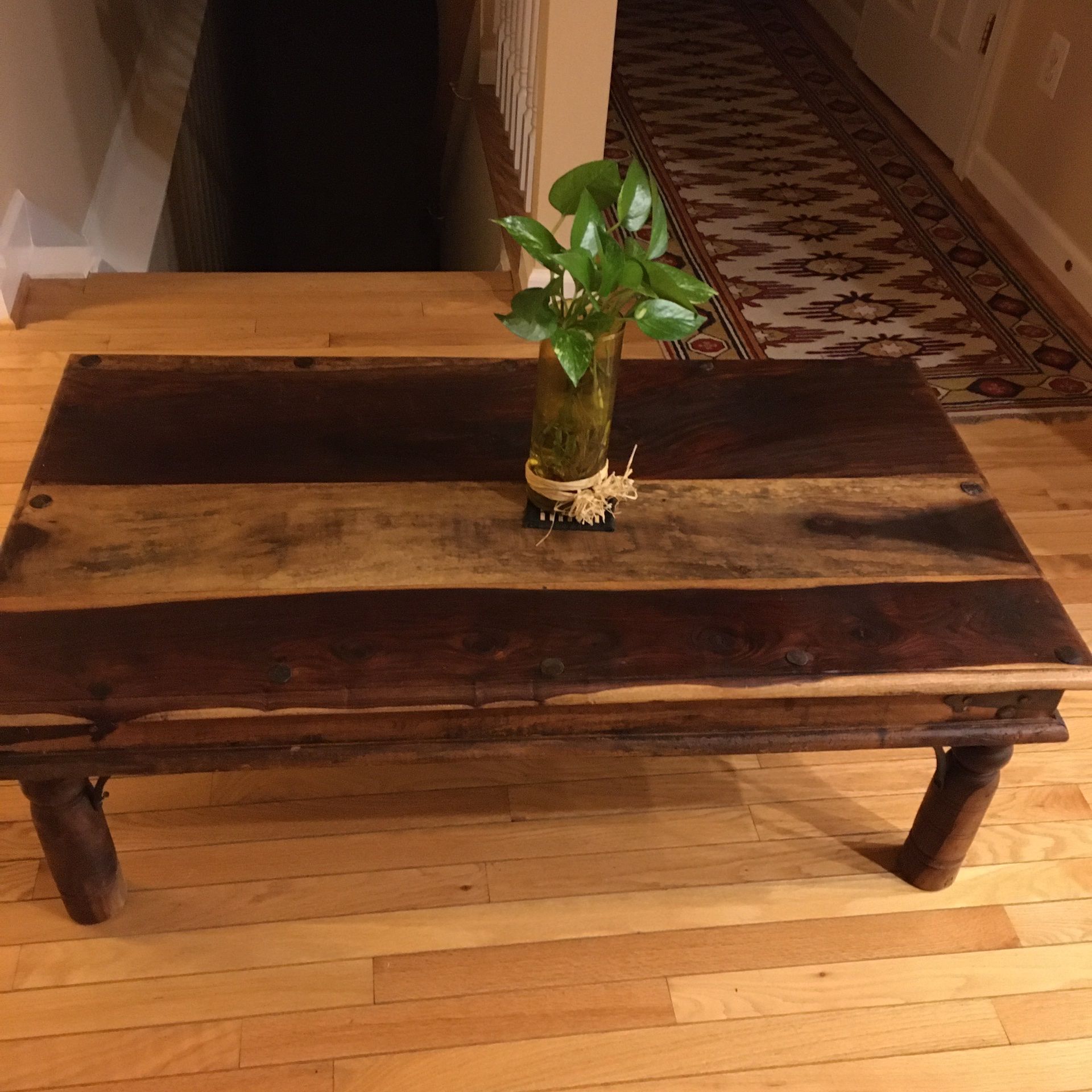 Handmade Wood Coffee Table & Side Table