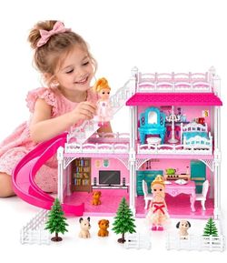 3-Room Pink Dollhouse