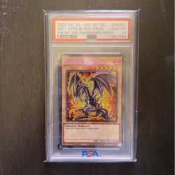 Yugioh PSA 10 Red Eyes Black Dragon Tin Of The Pharaohs Gods