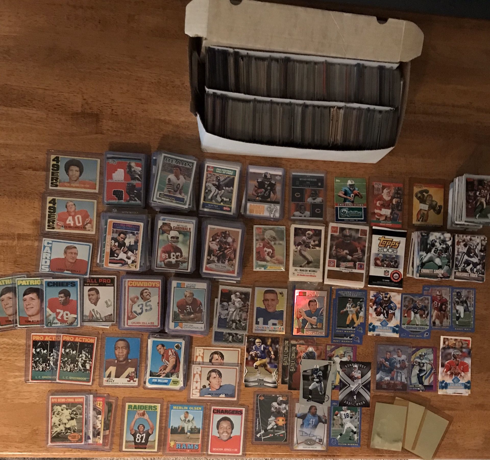 MANY STAR AND ROOKIE FOOTBALL CARDS FROM 60’s TIL NOW WORTH THOUSANDS OF $$$$$$