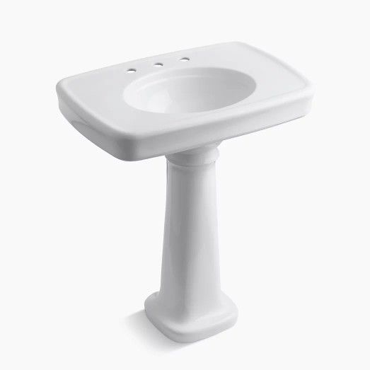 Kohler Pedestal Sink with Moen Faucet