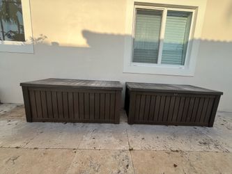 Pair of Large Outdoor Deck Boxes