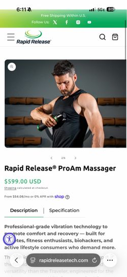 Rapid release massager