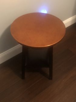 Round Copper Top End Table