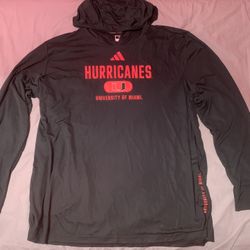 Green Adidas Miami Hurricanes Hoodie; Men’s 2XL