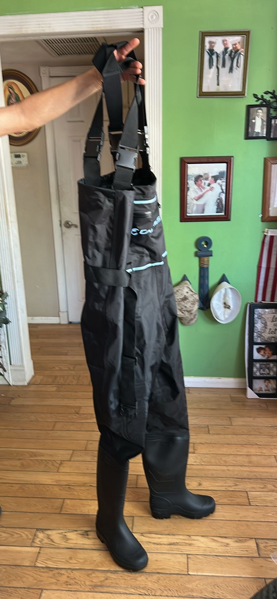 Waterproof Rubber Pants With Attached Rubber Boots
