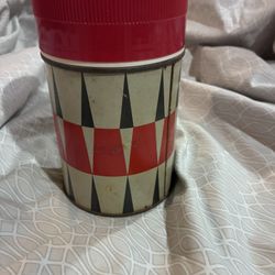 Vintage Thermos King Seeley Red Black 6”
