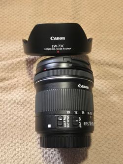 Canon EF-s 10-18mm f/4.5-5.6 IS STM. Like New.

Great lens for Landscape, Real Estate and just all around Great Lens. 
Lens fits CANON APS crop sensor