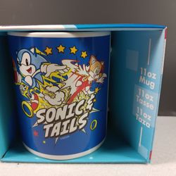 Sonic The Hedgehog Ceramic Mug Sonic & Tails 11oz Sega Video Game Coffee