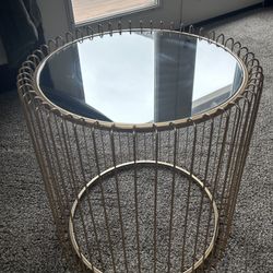 Metal Mirrored side Table 
