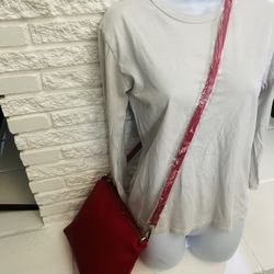 Charming Charlie Faux Leather Red Crossbody Adjustable Straps Brand