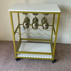 Bar cart with casters
