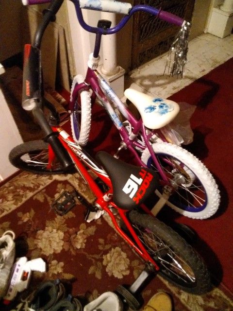 2 Kids Bikes With Training Wheels Boy And Girl