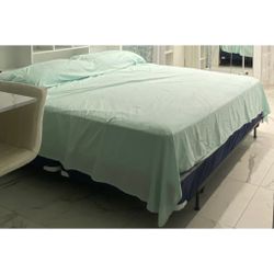 King Size Trance-Pedic Mattress Colchón With Bed sheets,Box Spring,Bed Frame, Mattress Cover Encasement