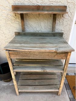Vintage wooden potting stand
