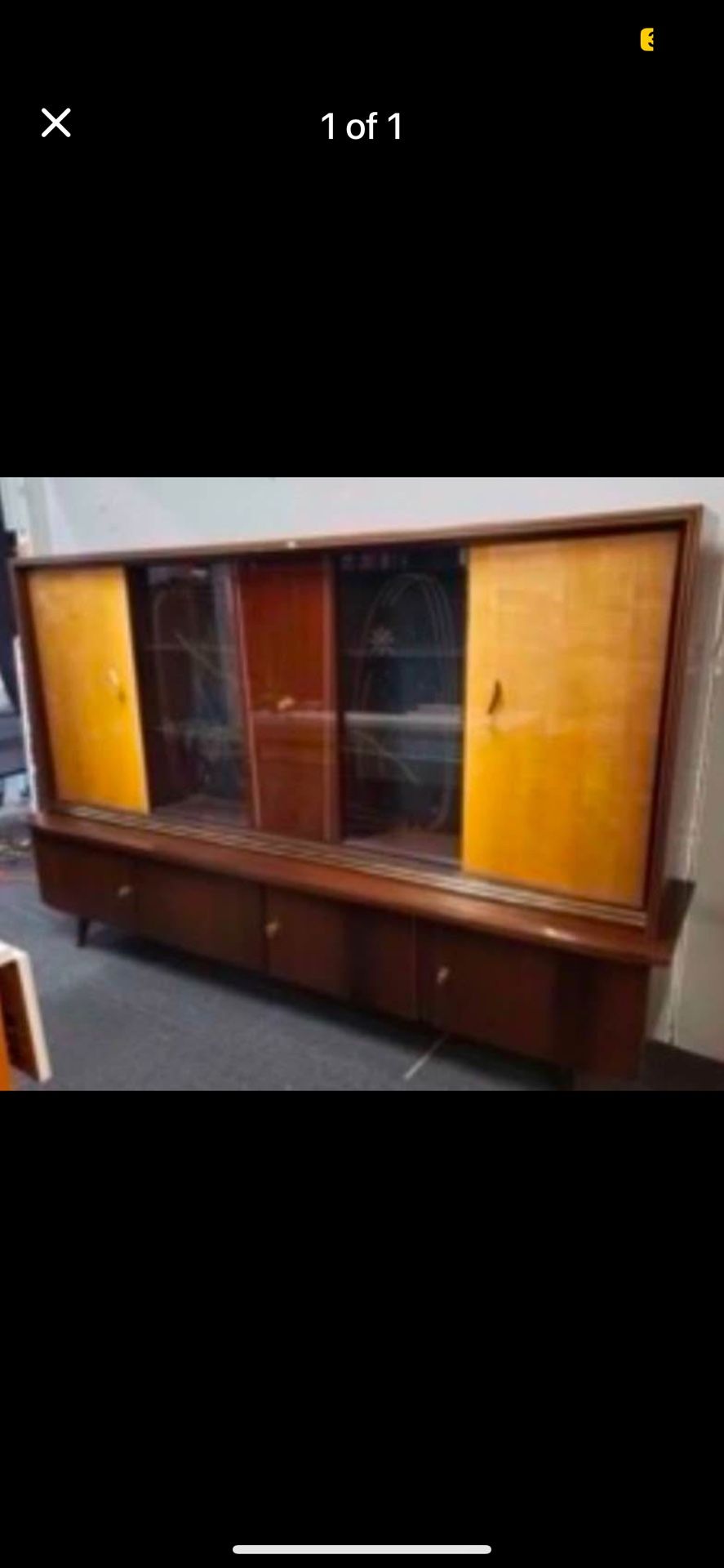 Mid Century 2 Pc German Hutch 