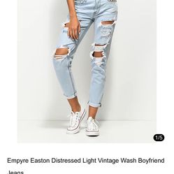 Empyre Easton Distressed Light Vintage Wash Boyfriend Jeans