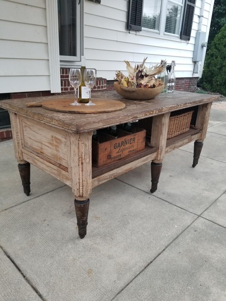 Antique kitchen island ~Antique work table