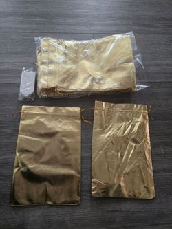 8x12in Gold Drawstring Bags (50 Total)