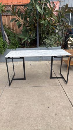 Cb2 marble metal base, Table