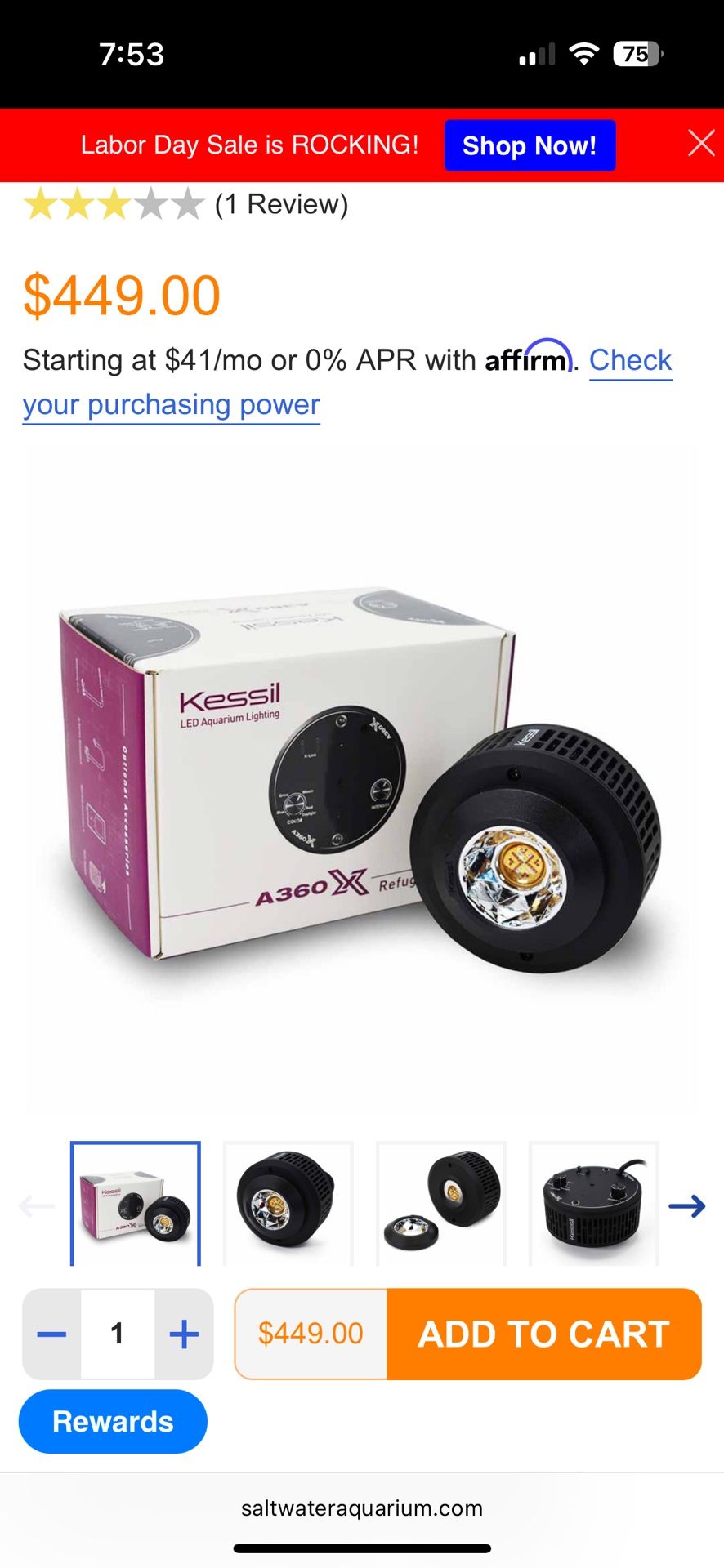 Kessil A360x Refugium Light