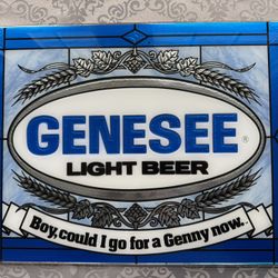 EXTREMELY RARE - Genesee Light Beer SIGN, done on Foil, 1(contact info removed)’s, with saying on it