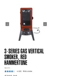 3-SERIES GAS VERTICAL SMOKER, RED HAMMERTONE
