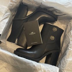 Coach Hana T Black Bootie 