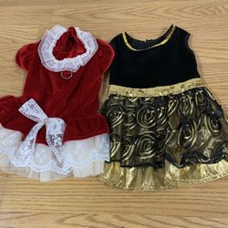 2 Small Dog Holiday Dresses