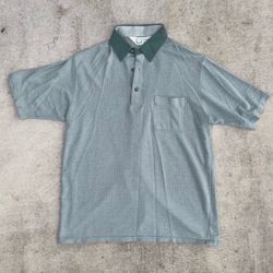 Vintage Palmland Club Polo Shirt Green Collar Mens Large