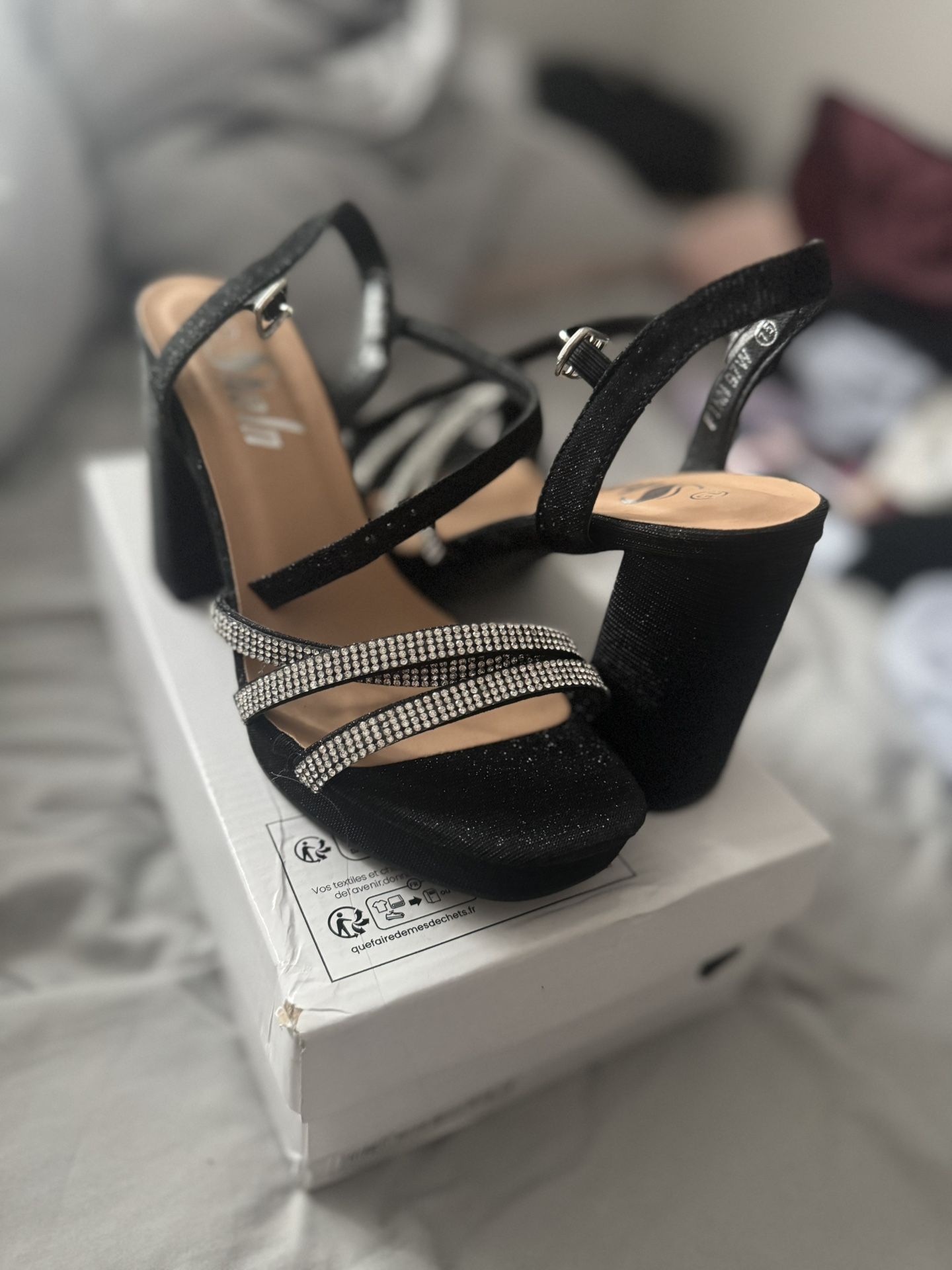 Black and Silver High Heels Brand New 