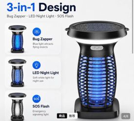 3-In-1 Solar Bug Zapper Outdoor,