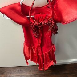 Small Devil Halloween Costume With Nylons And Dress And Headset
