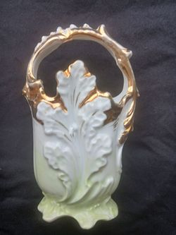 Lustre Antique Porcelain Souvenir Vase Troy New York - Antique