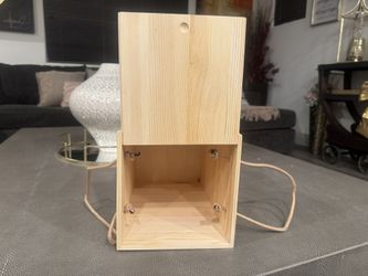 Wooden Box with Sliding Lid and Rope Handle Wood Gift Box
