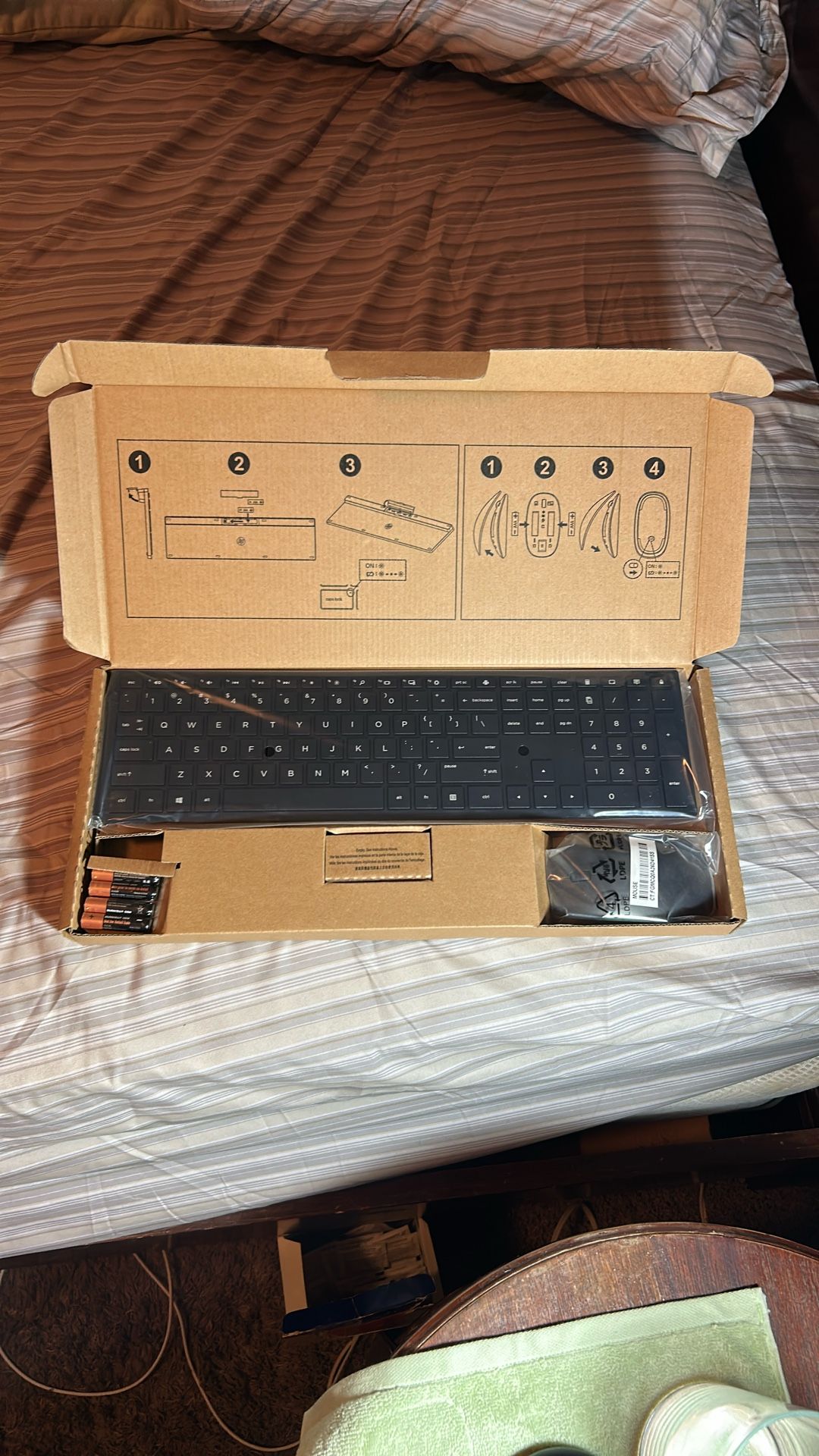 Wireless Keyboard And Mouse Battery Powered AAA
