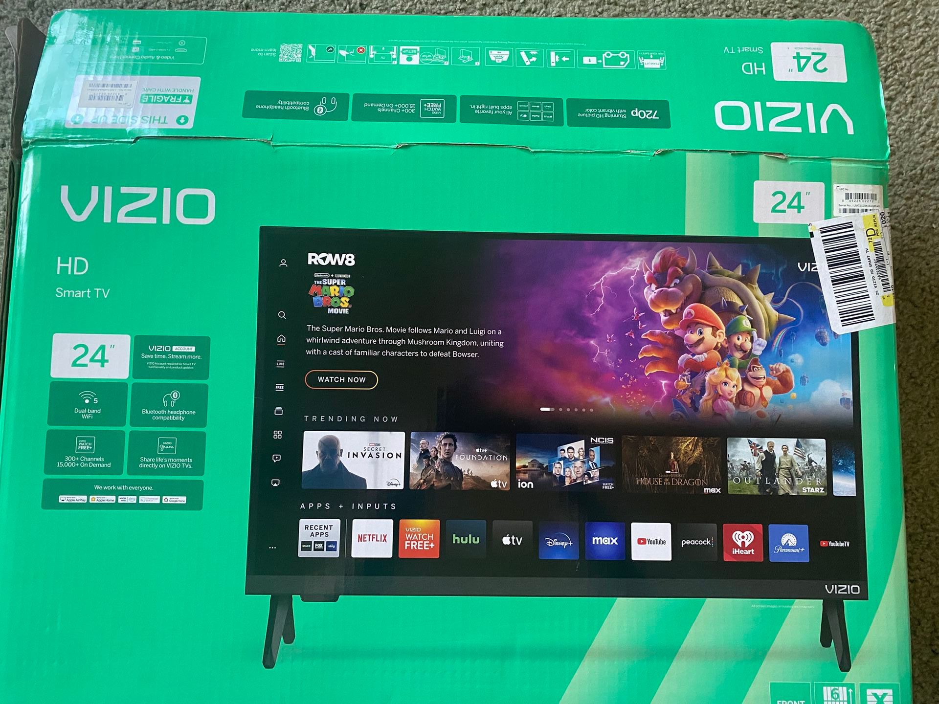 New In Box, Vizio HD 24 Inch Smart TV