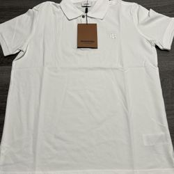White Burberry polo shirt