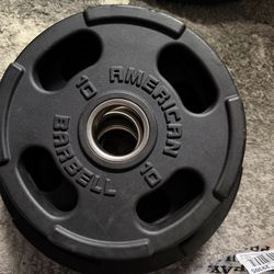Barbell Rubber Olympic Weights 85 pound set