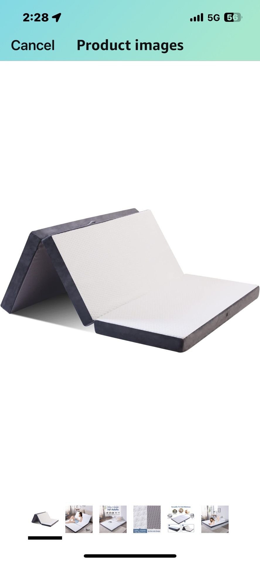 Folding Twin Mattress - Foldable Futon Portable- like new 
