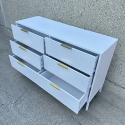 White 6 Drawer Storage Dresser 