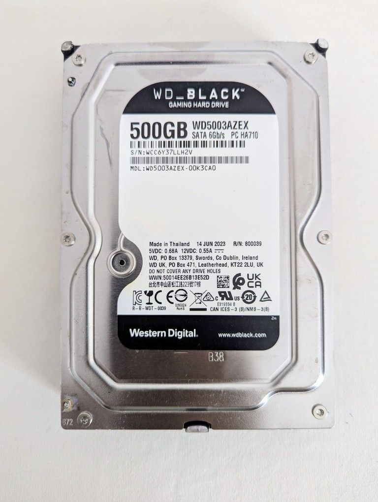 WD BLACK 500GB SATA Gaming Hard Drive