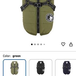 Dog Coat with Harness Puppy Coats Small Dog Harness Jacket Winter Waterproof Jackets 