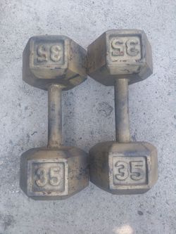 35 lb Hex Dumbbells Pair