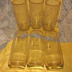 6 Princess House Drinking Glasses 