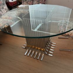 Round Glass Dining Table With Six Chairs